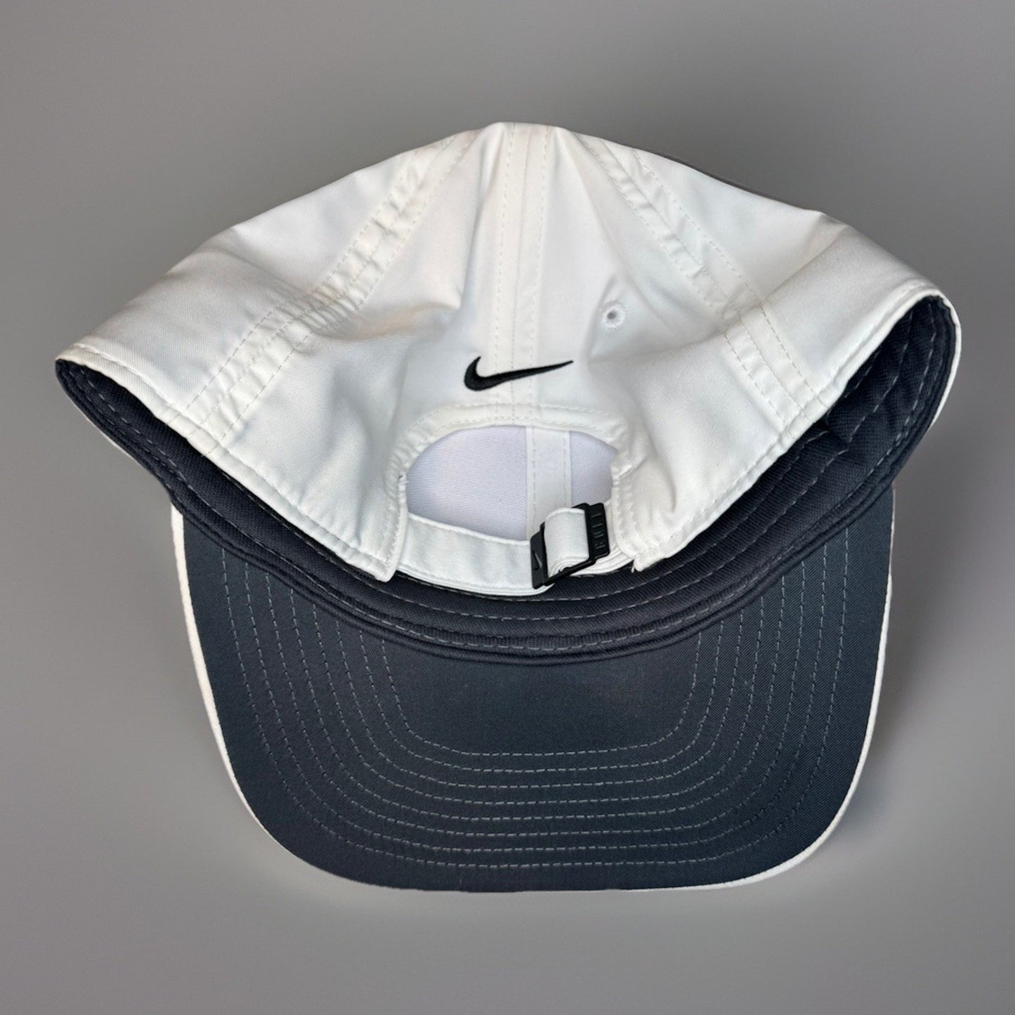 Nike Golf Adjustable Hat White Black Swoosh Strapback Cap Adult