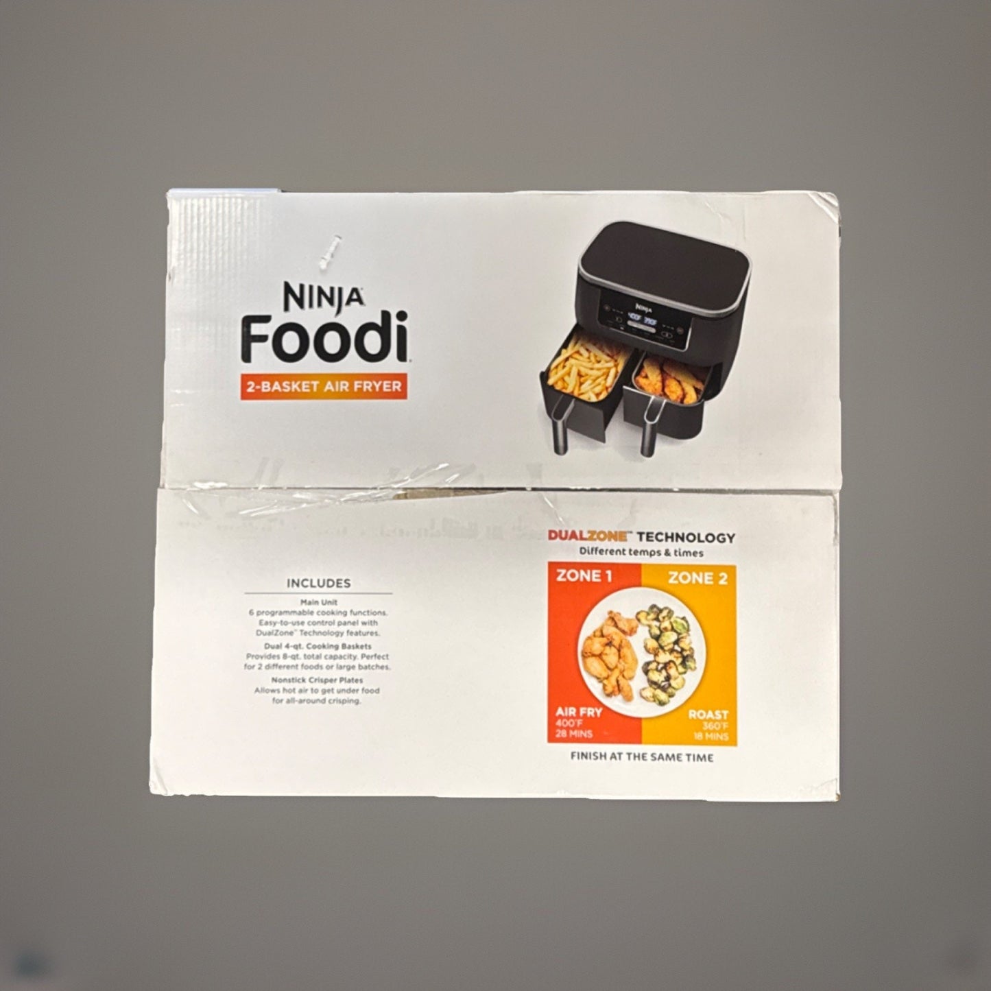Ninja Foodi DZ201 8-Qt 2-Basket DualZone Technology Air Fryer NEW Open Box