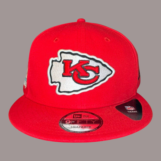 KansasCityChiefs NewEra SnapBackHat NFL Football Red SuperBowl 9Fifty Flat Brim
