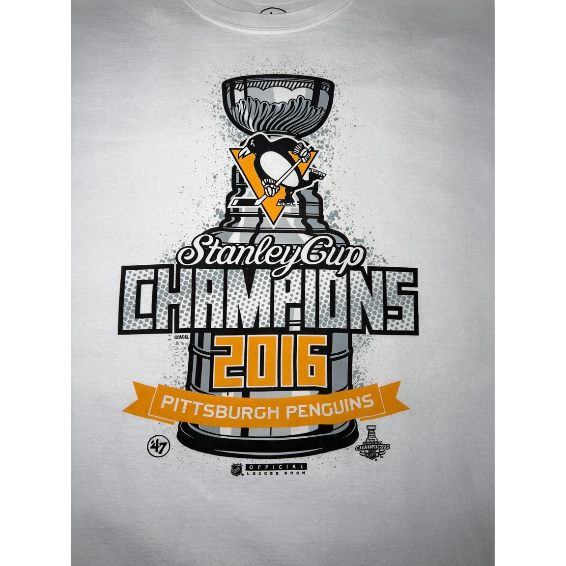 Pittsburgh Penguins 2016 Stanley Cup Champions T-Shirt NHL ‘47 Brand White XL