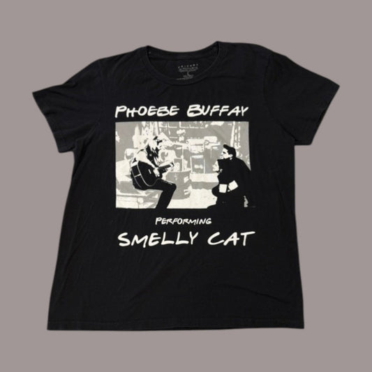 Friends Smelly Cat Phoebe Buffay Graphic T-Shirt Black Large