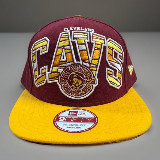 Cleveland Cavaliers NewEra 9Fifty Snapback Hat NBA Basketball Maroon and Gold