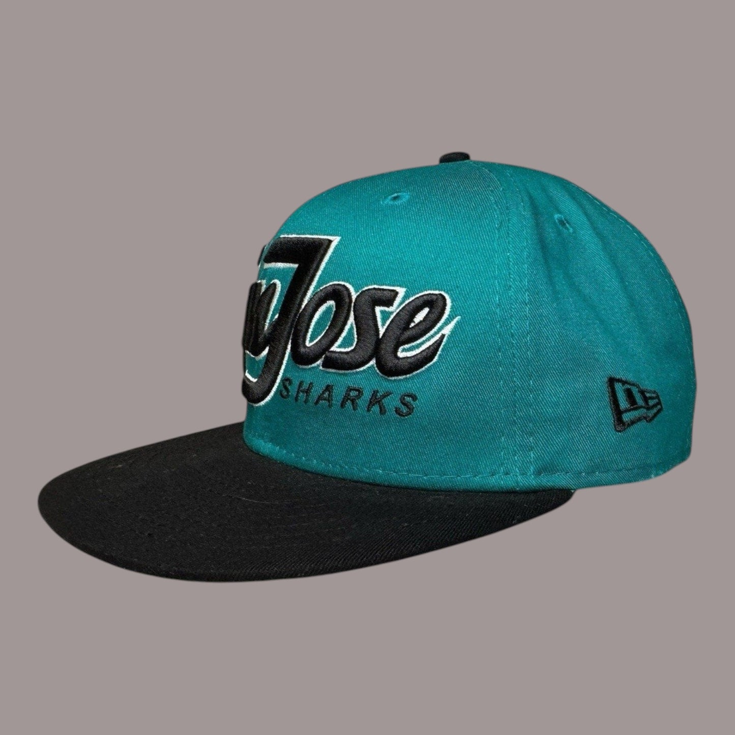San Jose Sharks New Era 9FIFTY Snapback Hat NHL Teal Black Script Cap