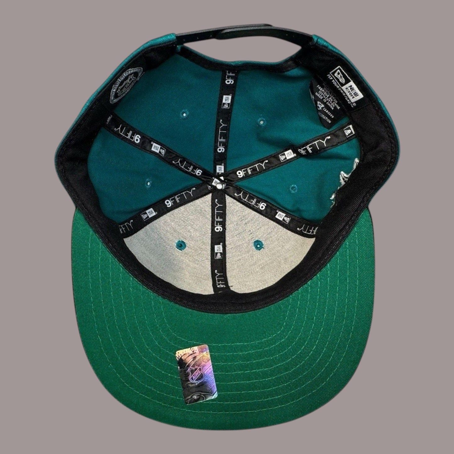 San Jose Sharks New Era 9FIFTY Snapback Hat NHL Teal Black Script Cap