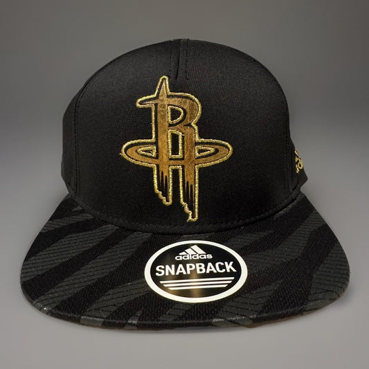 Houston Rockets Adidas Snapback Hat Black Gold NBA Basketball Cap