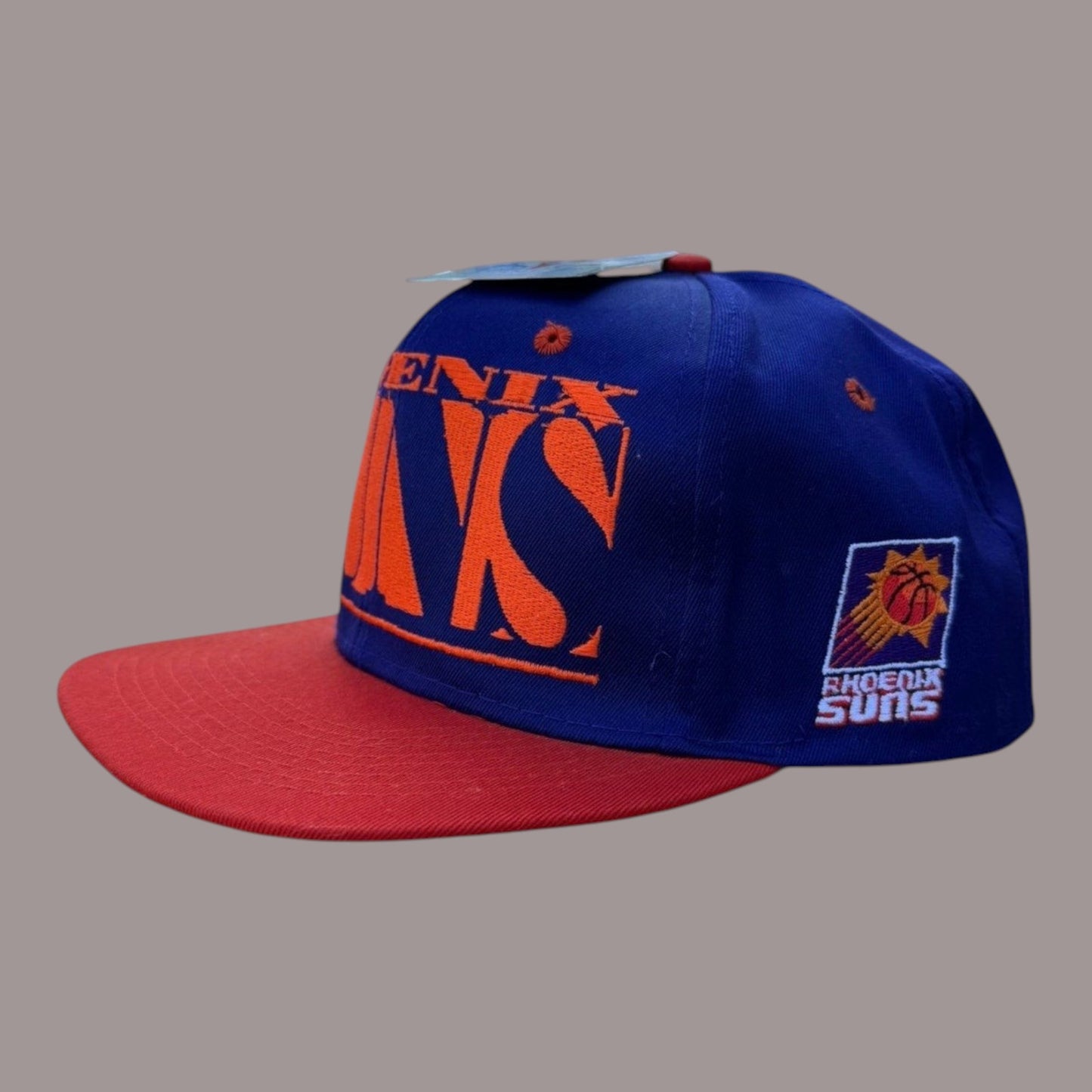 Vintage Phoenix Suns Snapback Hat NBA Deadstock NWT 90s Style Logo Cap Blue Red