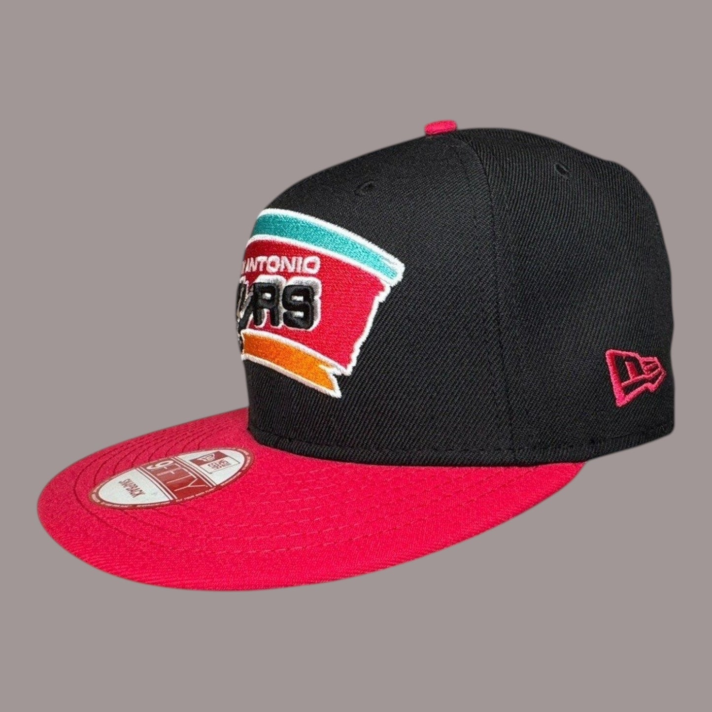 San Antonio Spurs NewEra 9Fifty SnapbackHat NBA Basketball Black Embroidered