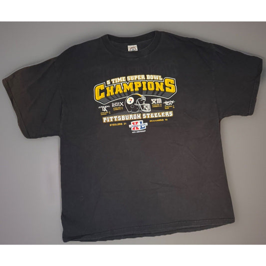 Pittsburgh Steelers SuperBowlChampions TShirt NFL Black Delta Pro Weight Mens XL