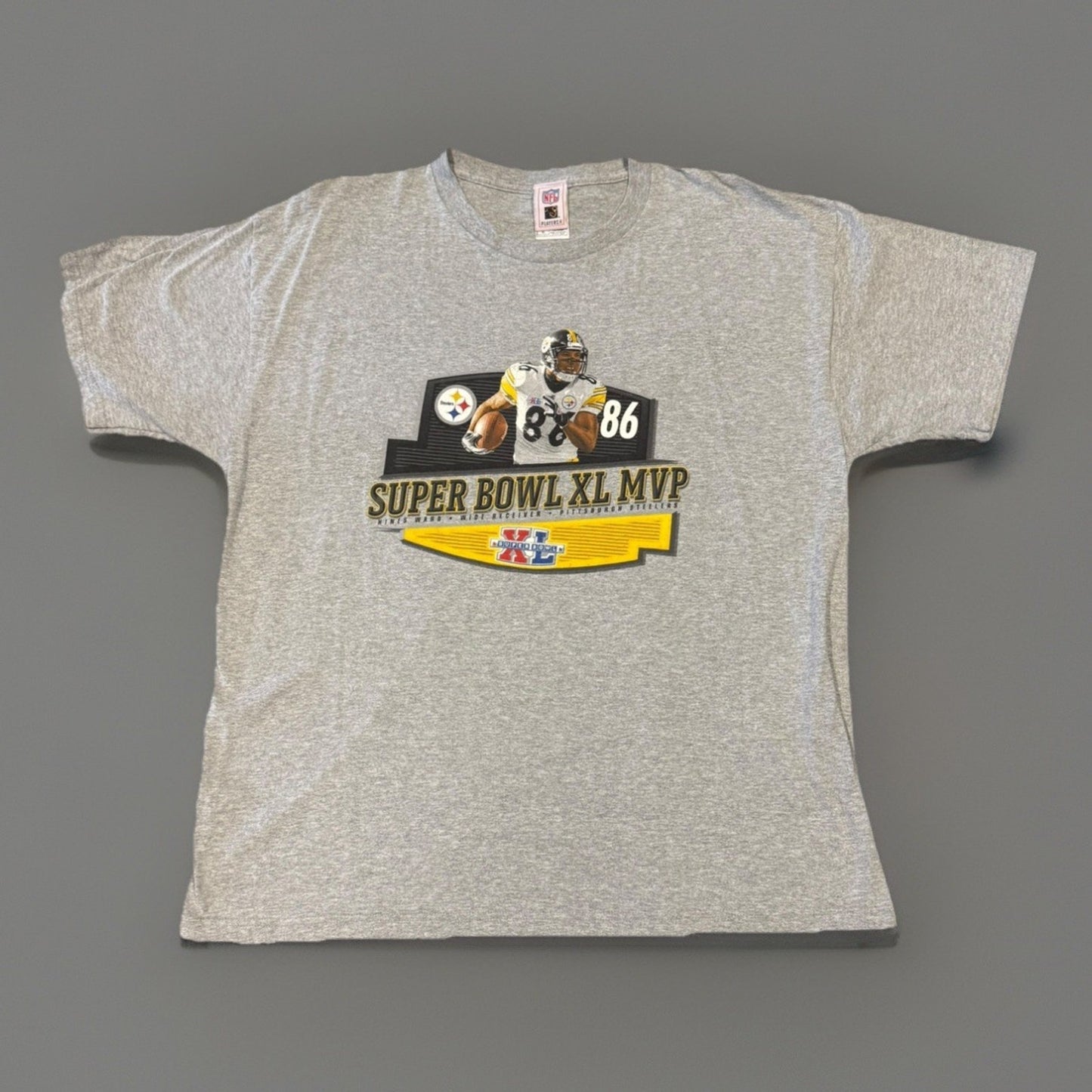 Hines Ward #86 Super Bowl XL MVP Pittsburgh Steelers NFL Players T Shirt Mens XL