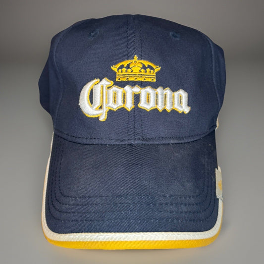 Corona Extra Beer Hat Navy Yellow Strapback Adjustable Cap