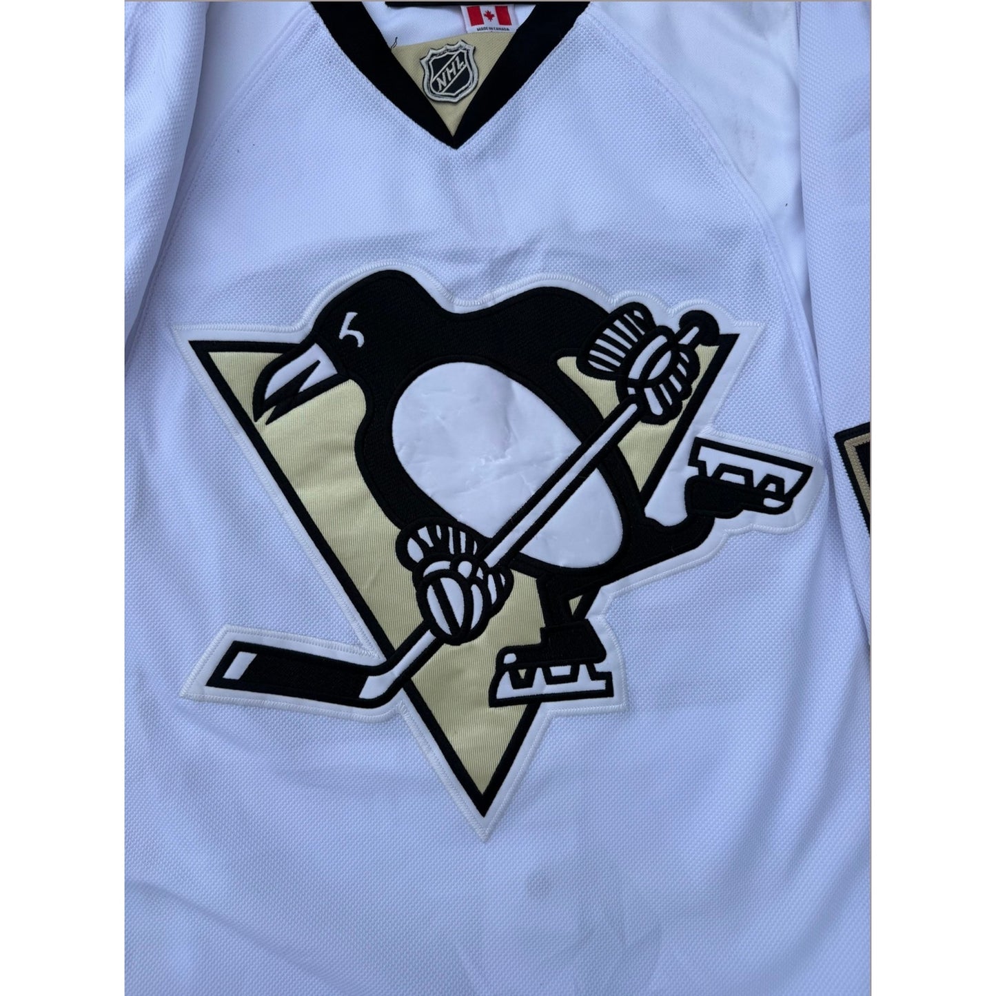 Pittsburgh Penguins #58 Reebok CCM Authentic Jersey  NHL White Made In Canada