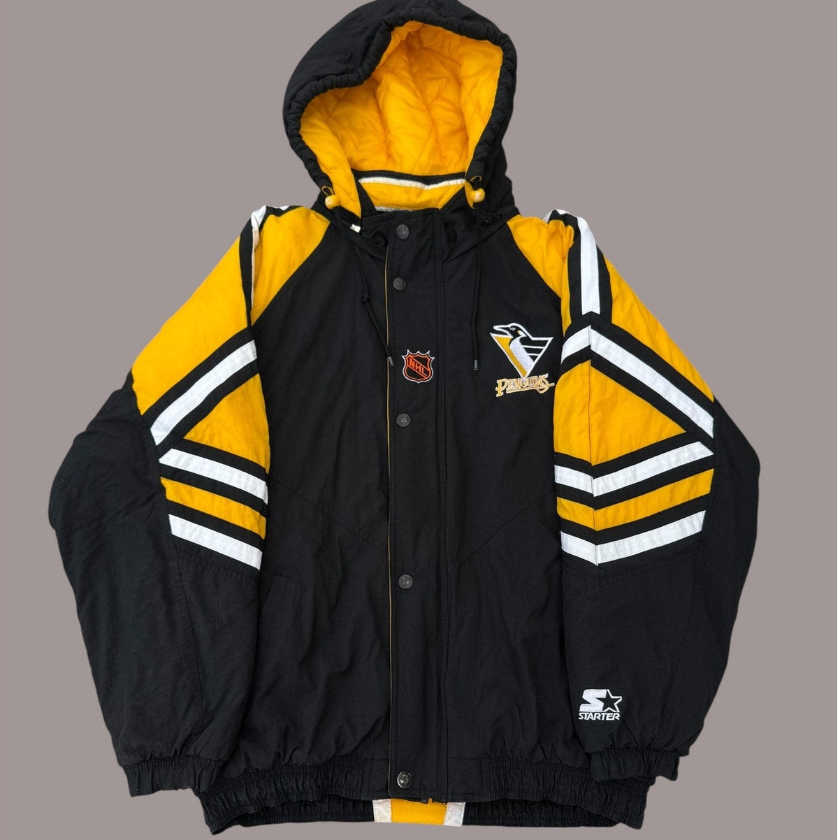 Vintage Starter Pittsburgh Penguins Jacket NHL Center Ice Large