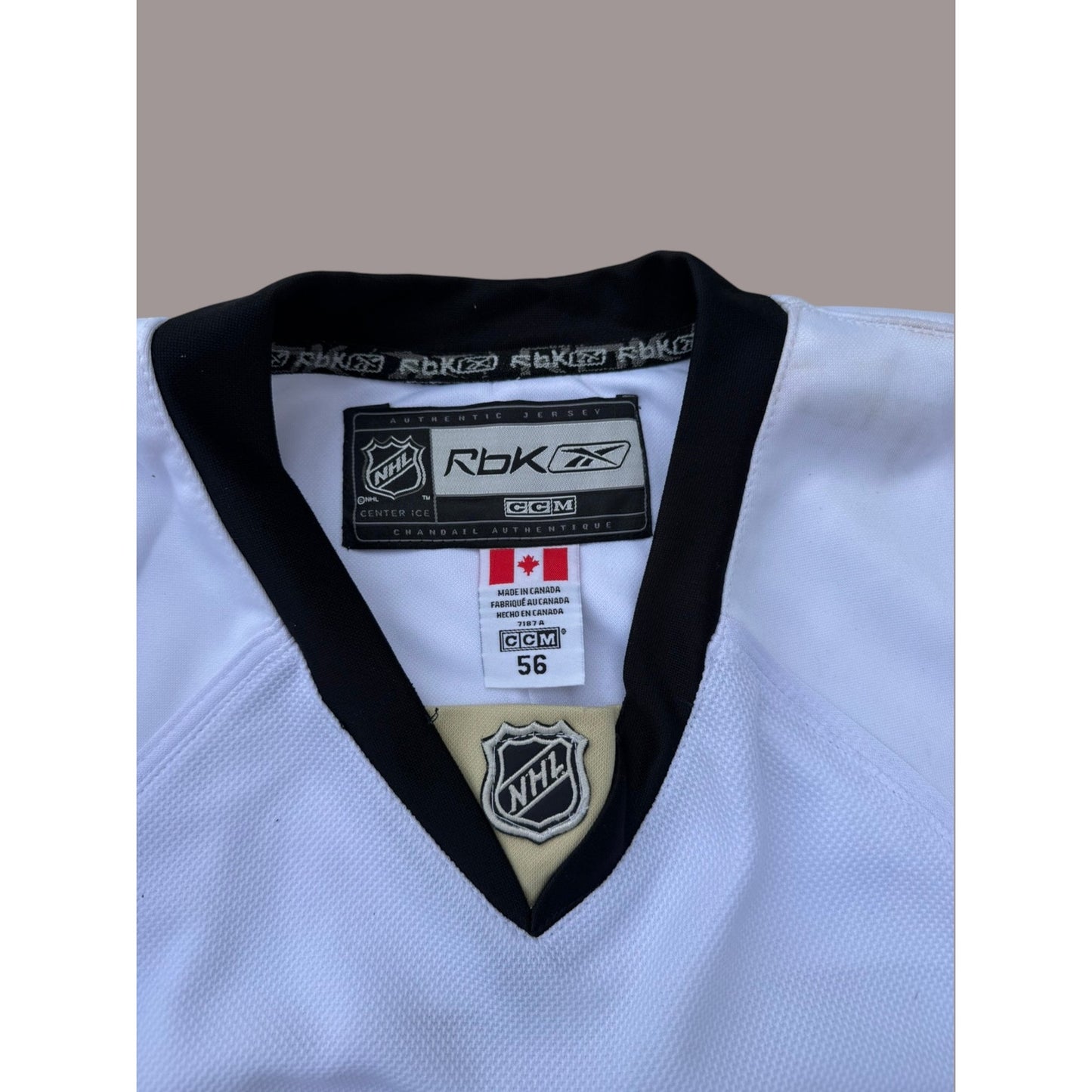 Pittsburgh Penguins #58 Reebok CCM Authentic Jersey  NHL White Made In Canada