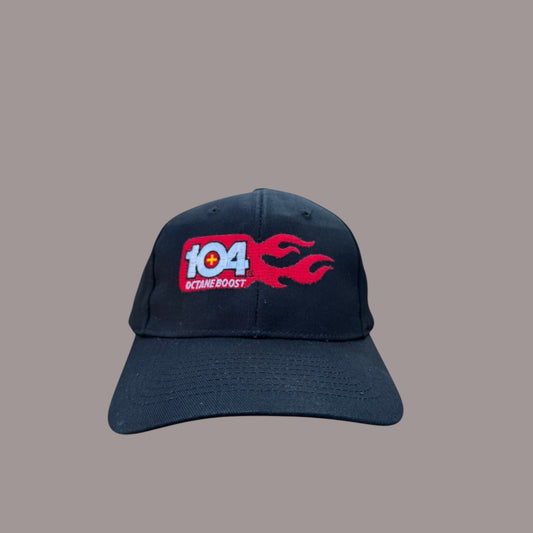 104+ Octane Boost Snapback Hat Black Racing Flame Logo Cap