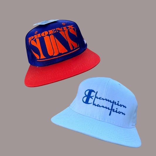 Vintage Snapback Hat Bundle Suns Champion Streetwear Caps Lot of 2