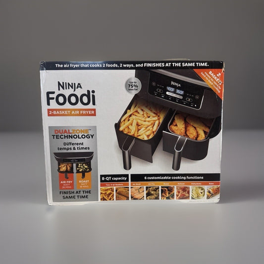 Ninja Foodi DZ201 8-Qt 2-Basket DualZone Technology Air Fryer NEW Open Box