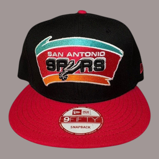 San Antonio Spurs NewEra 9Fifty SnapbackHat NBA Basketball Black Embroidered