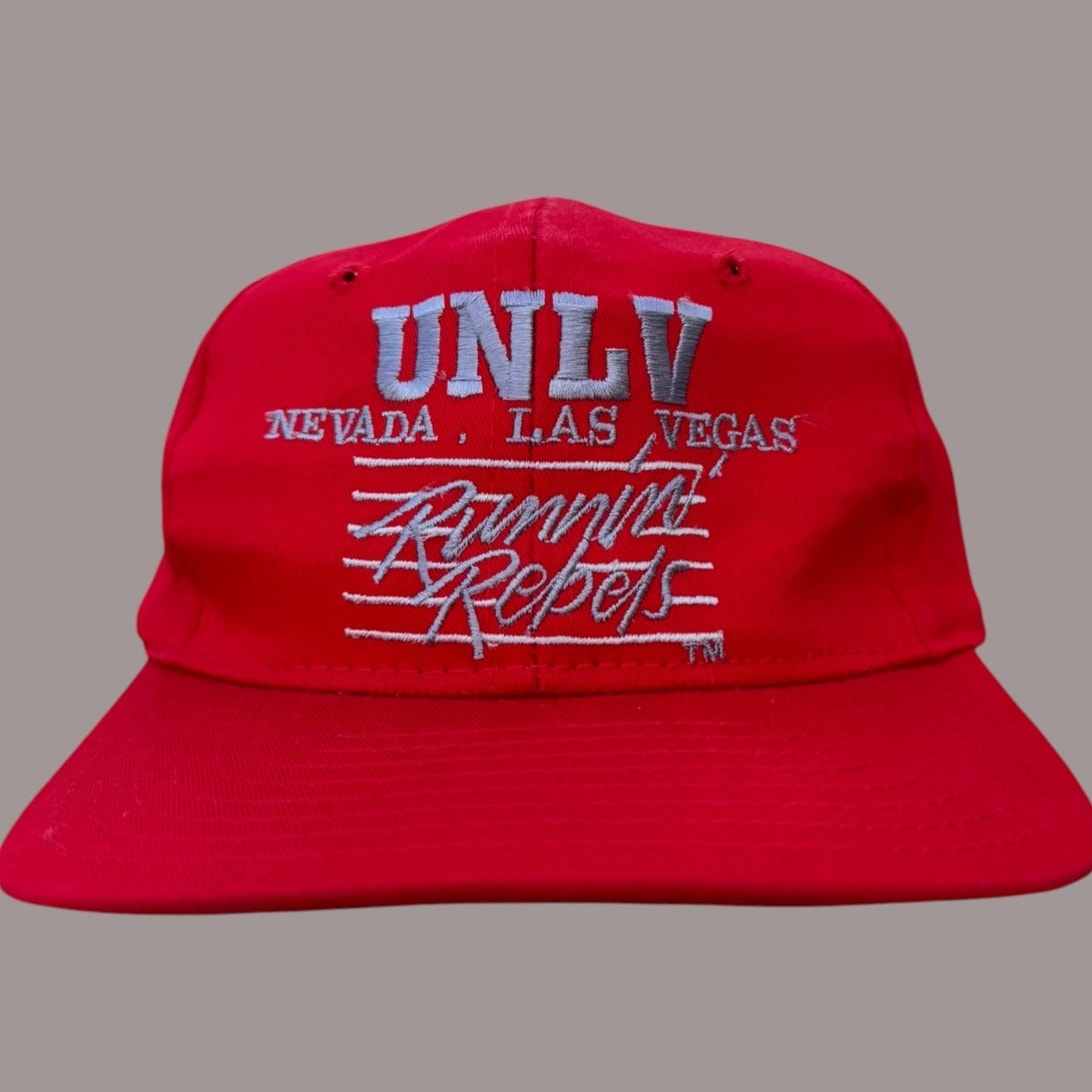 Vintage UNLV Running Rebels Snapback Hat Red NCAA Las Vegas Cap