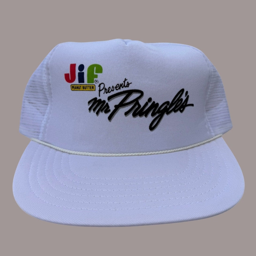 Vintage Jif Mr Pringle Promo Trucker Hat Snapback Cap