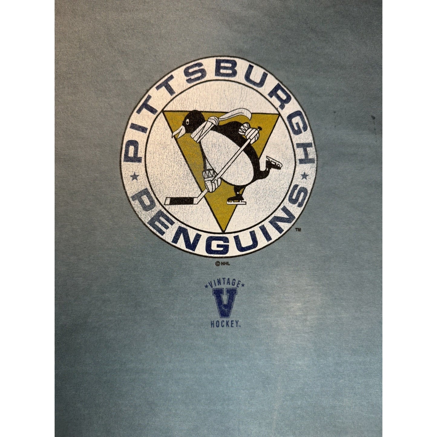 Pittsburgh Penguins Majestic Long Sleeve Shirt NHL Hockey Blue Mens XL