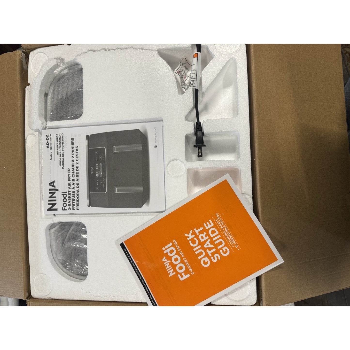 Ninja Foodi DZ201 8-Qt 2-Basket DualZone Technology Air Fryer NEW Open Box