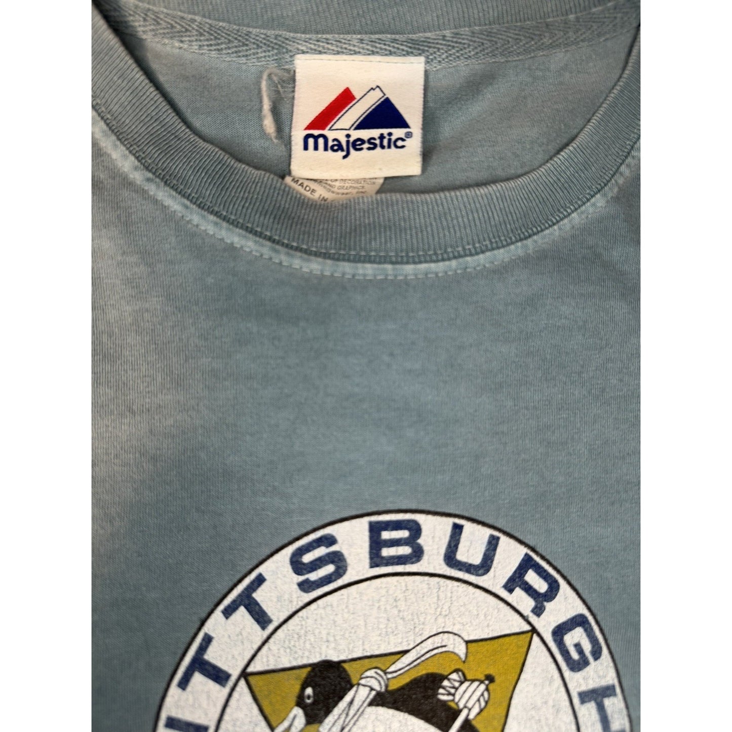 Pittsburgh Penguins Majestic Long Sleeve Shirt NHL Hockey Blue Mens XL