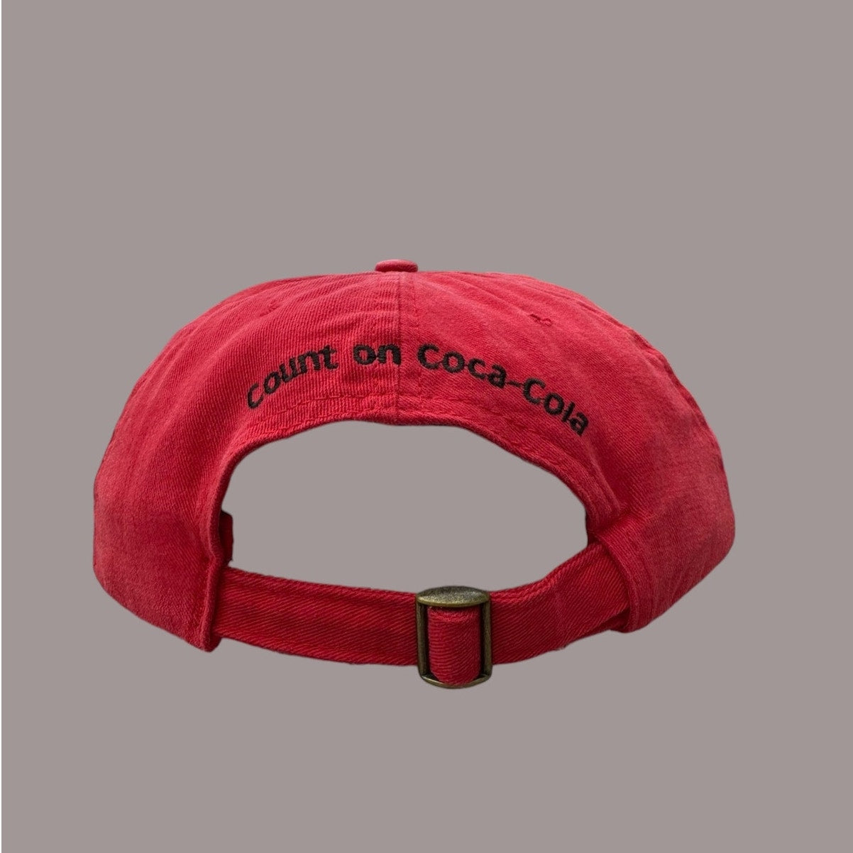 Vintage Coca-Cola Fountain Strapback Hat Red Coke Cap “Count on Coca-Cola”