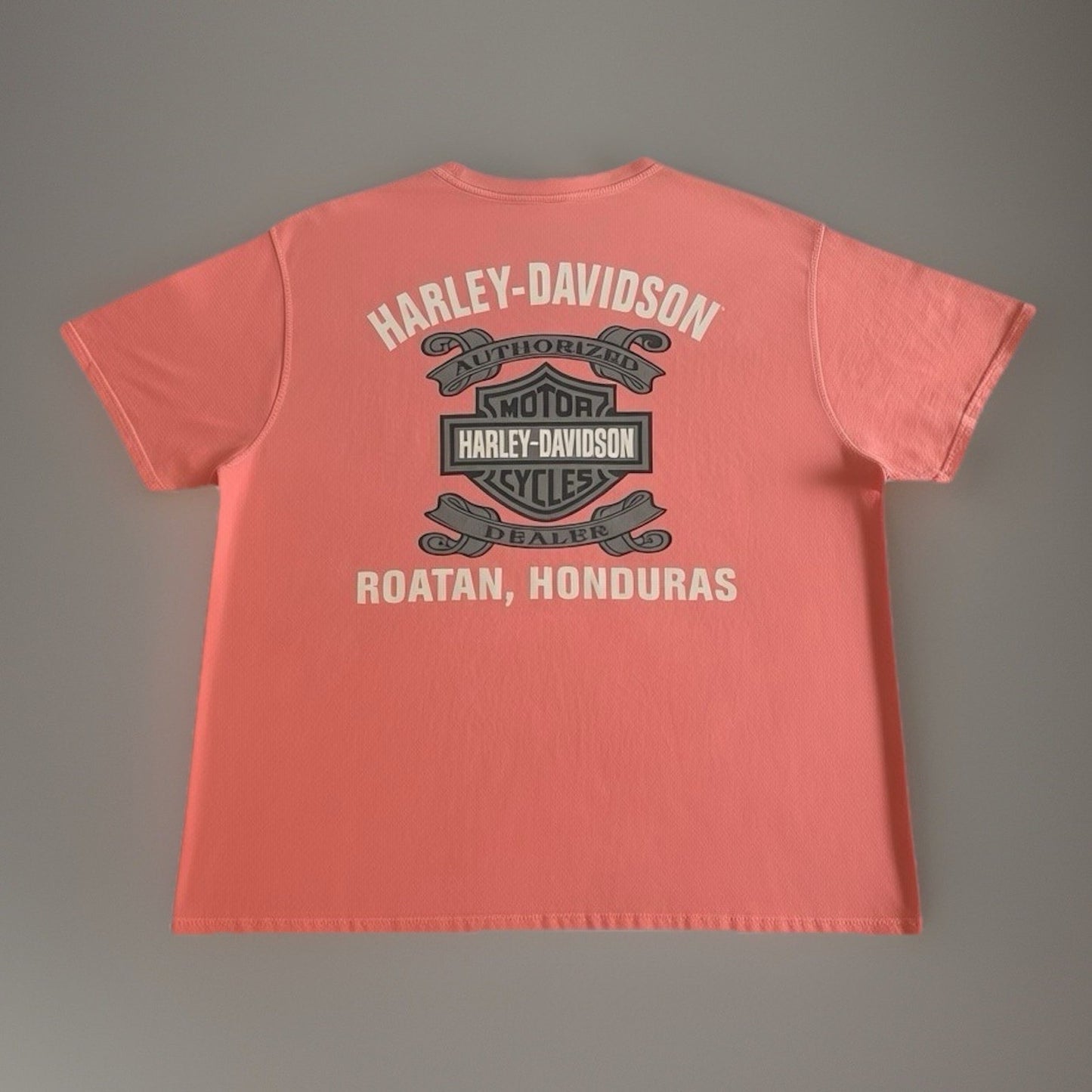 Harley Davidson Roatan Honduras Dealer T Shirt Skull Wings Graphic Pink Mens M
