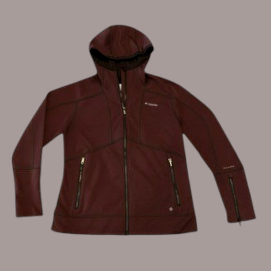 Columbia Omni Shield Softshell Jacket XL Hooded Burgundy Water Resistant