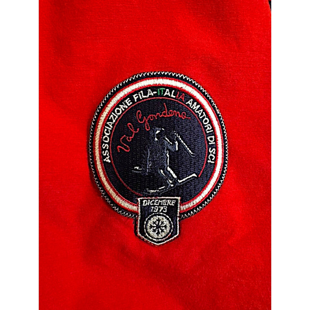 Vintage FILA Ski Track Jacket XL Red Navy Val Gardena Italy 90s