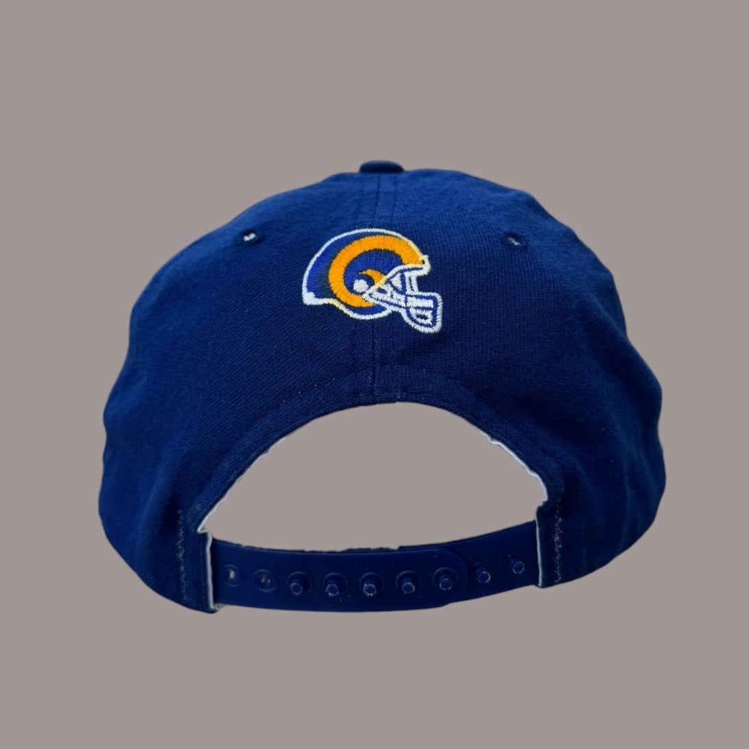 Vintage LA Rams New Era Snapback Hat Made USA NFL Script Logo Cap