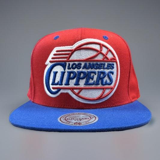 Los Angeles Clippers Mitchell & Ness Snapback Hat NBA Red Blue Cap