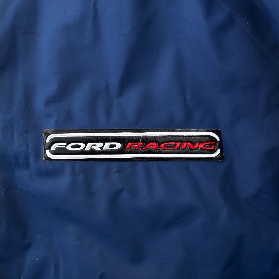 Vintage Ford Racing NASCAR Jacket ESSSEX Blue Hooded Windbreaker XL