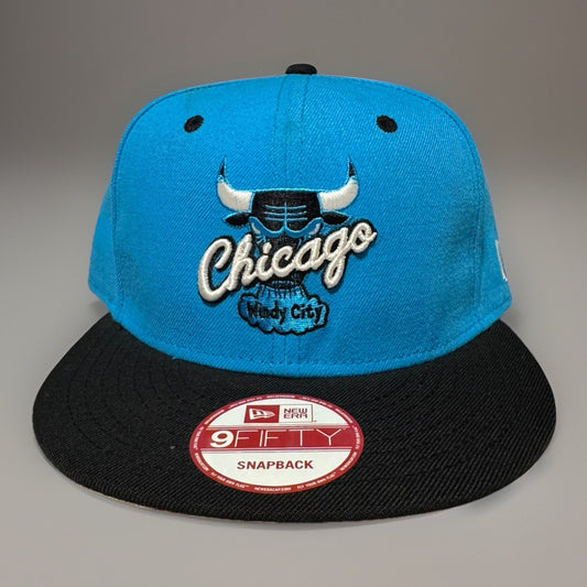 Chicago Bulls Embroidered Logo NewEra 9Fifty SnapbackHat NBA Basketball Blue