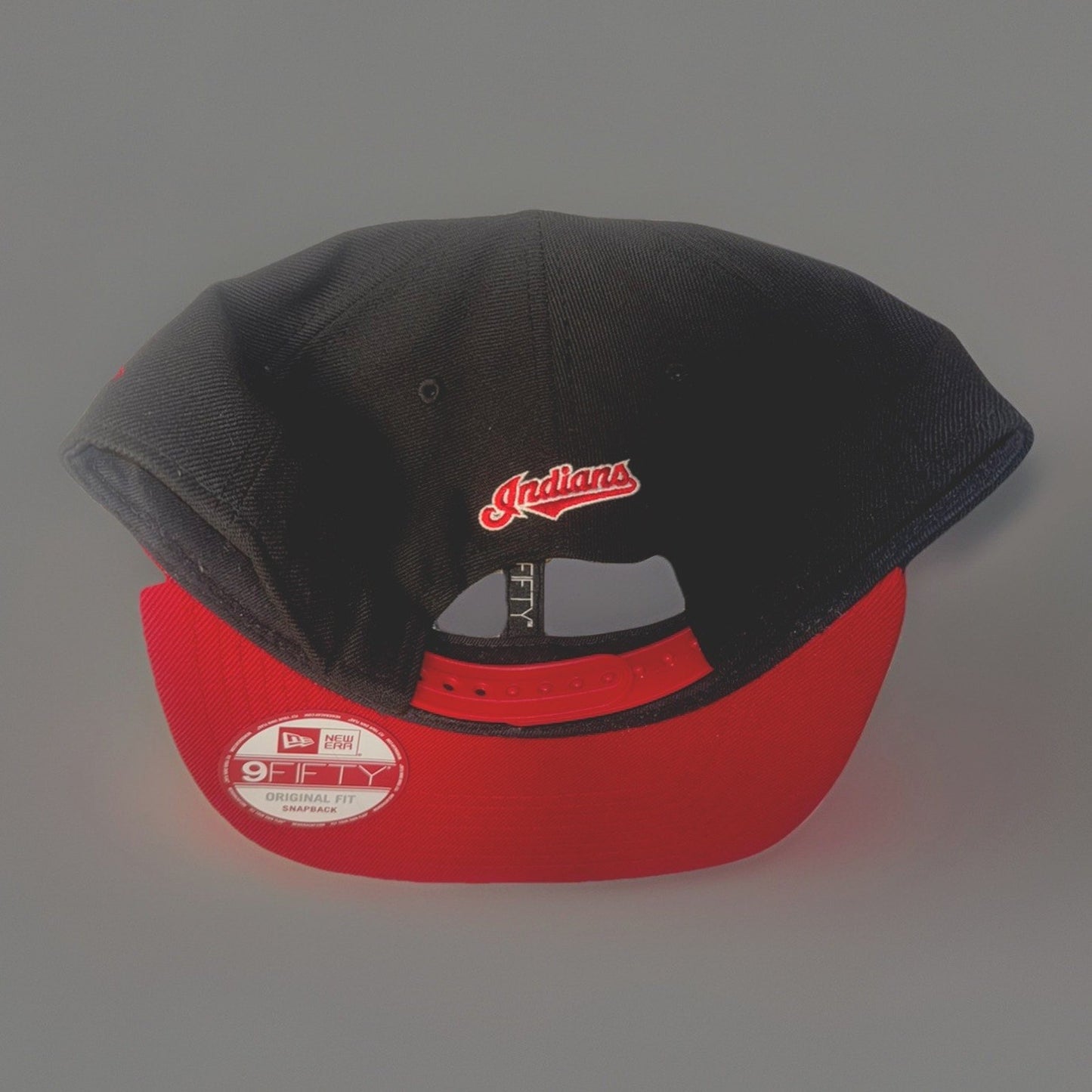 Cleveland Indians NewEra 9Fifty SnapBack Hat MLB Baseball Black and Red