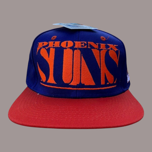 Vintage Phoenix Suns Snapback Hat NBA Deadstock NWT 90s Style Logo Cap Blue Red