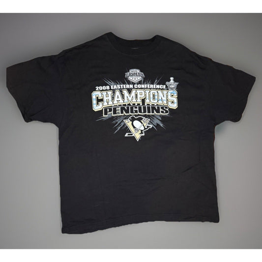 Pittsburgh Penguins 2008 Eastern Conference Champions T-Shirt NHL Black Mens XL