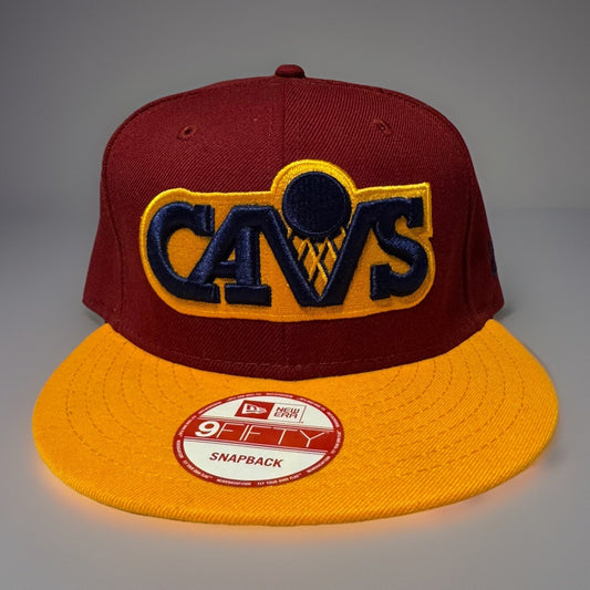 Cleveland Cavaliers New Era 9FIFTY Snapback Hat NBA Cavs Maroon Gold Cap