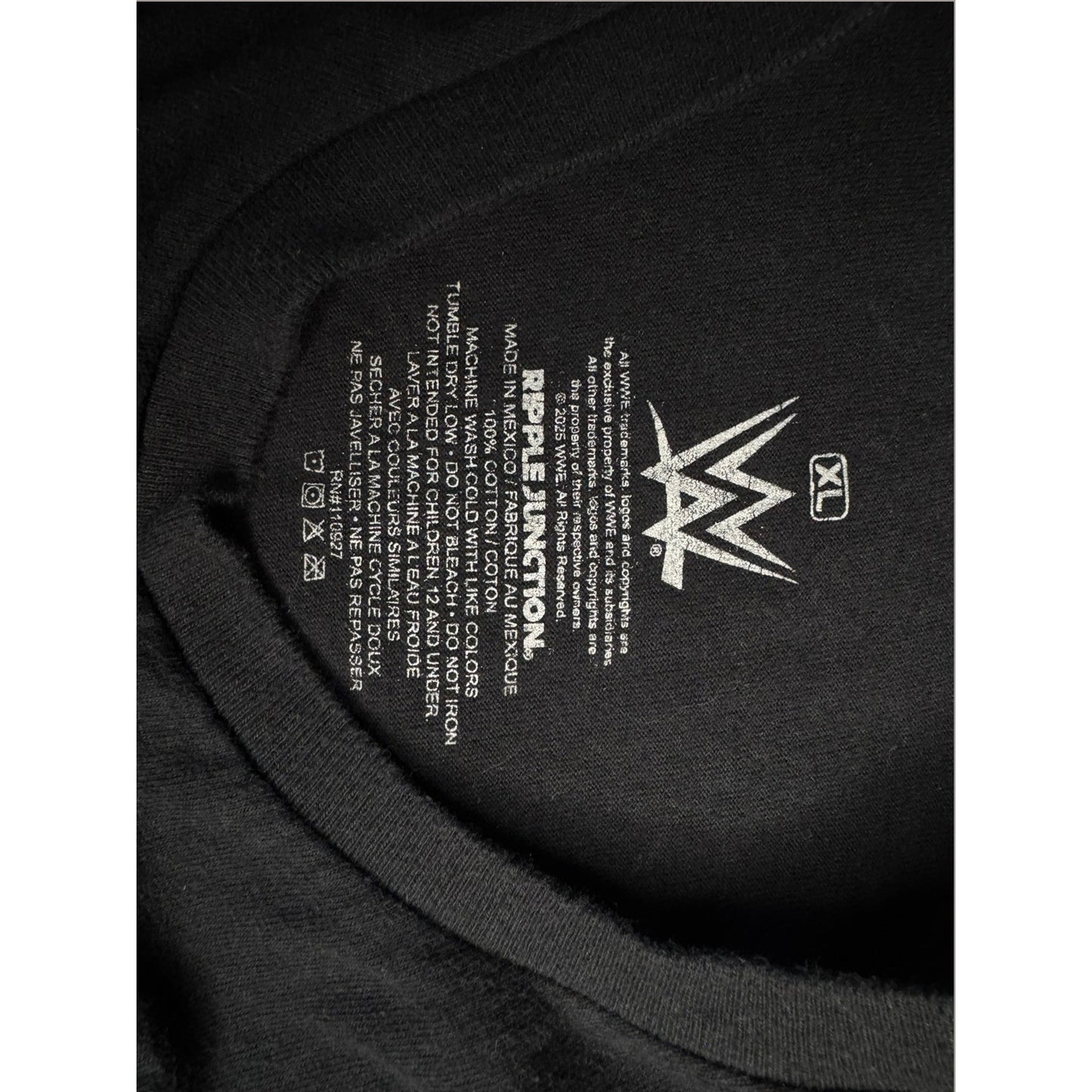 WWE Rhea Ripley Graphic T-Shirt Women’s Wrestling Tee Black XL Official WWE Merch