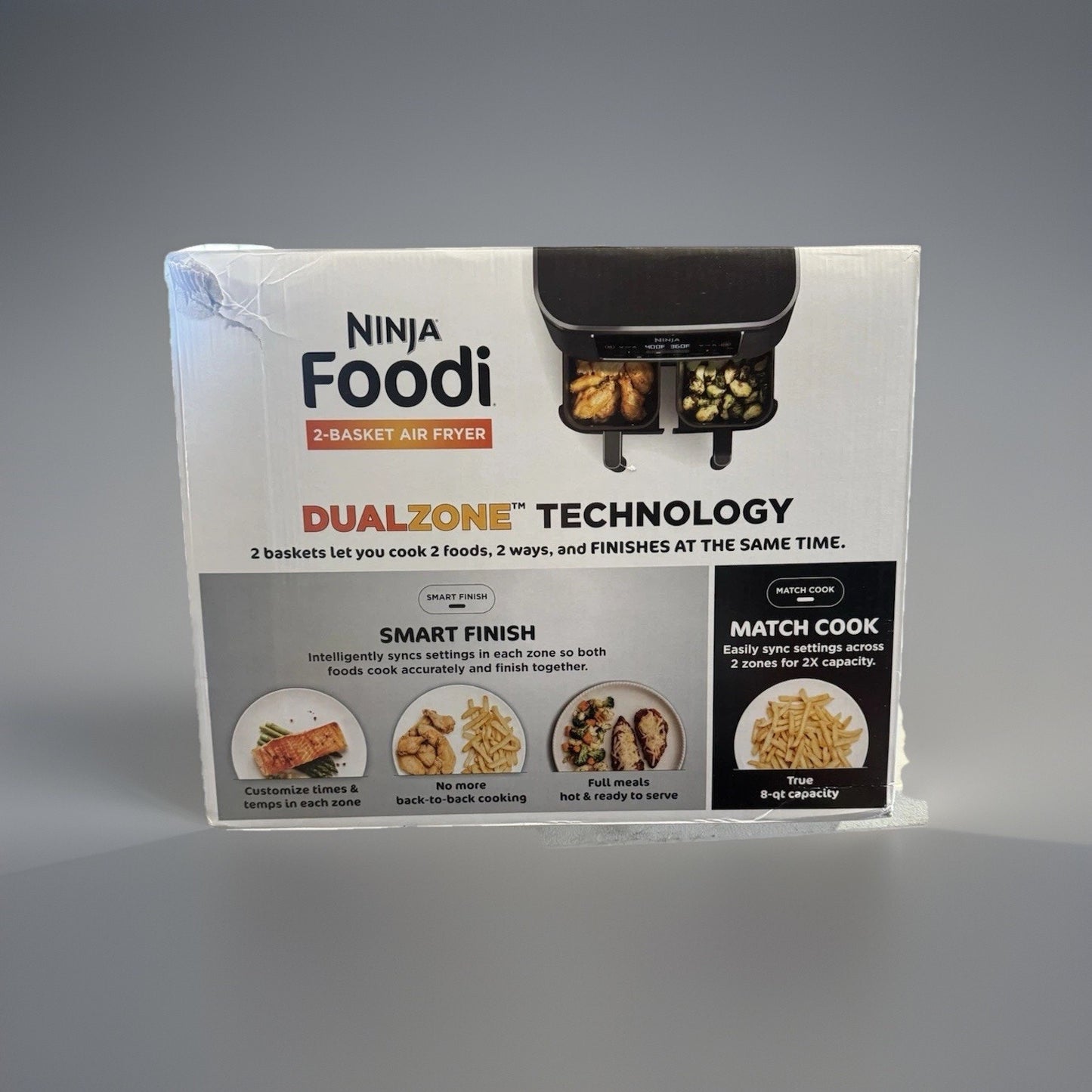 Ninja Foodi DZ201 8-Qt 2-Basket DualZone Technology Air Fryer NEW Open Box