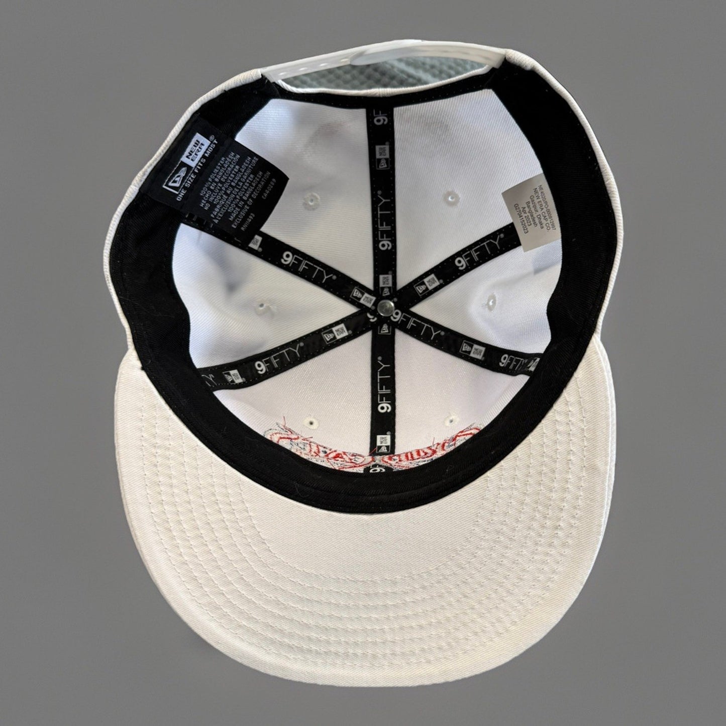 New Era 9FIFTY Mud Cats Snapback Hat White Red Logo Flat Brim Cap