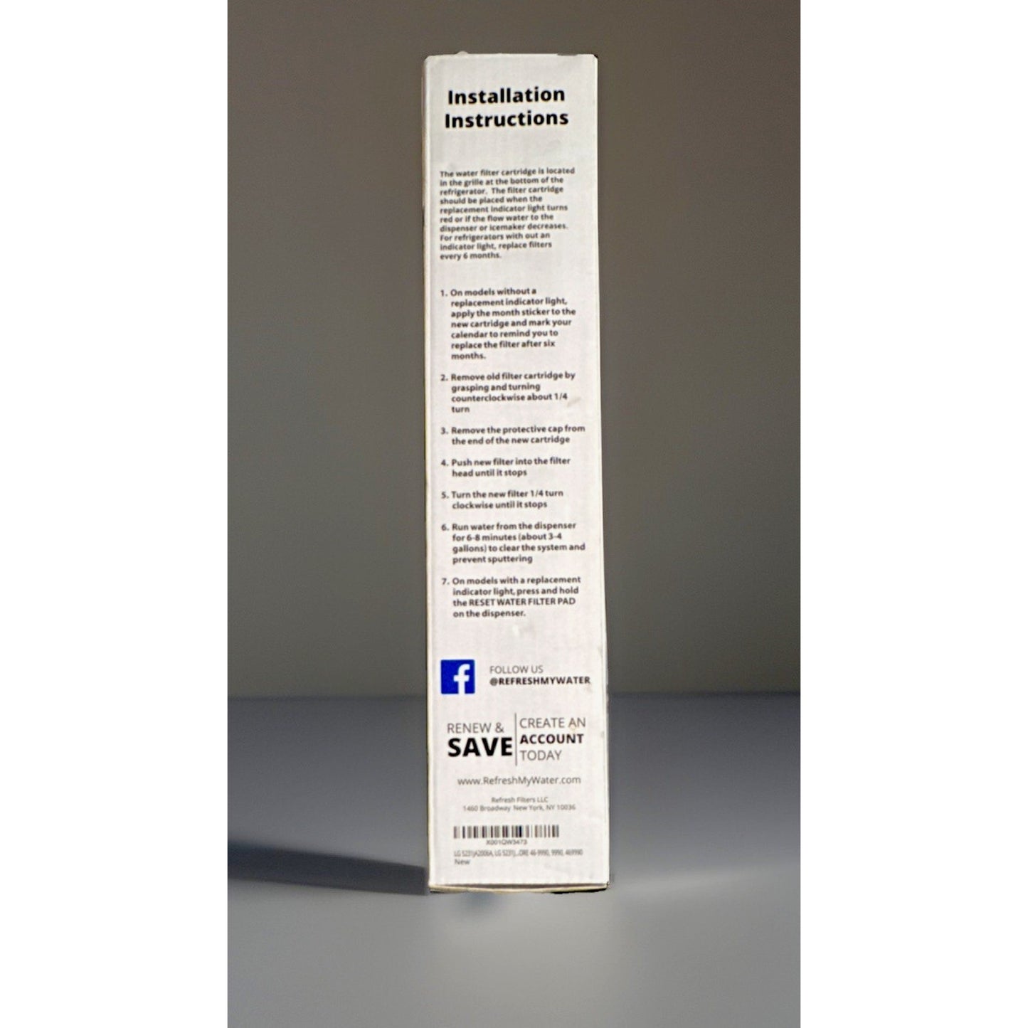 Refrigerator Water Filter (1-Pack) Certified Replacement LG Fridge & Kenmore