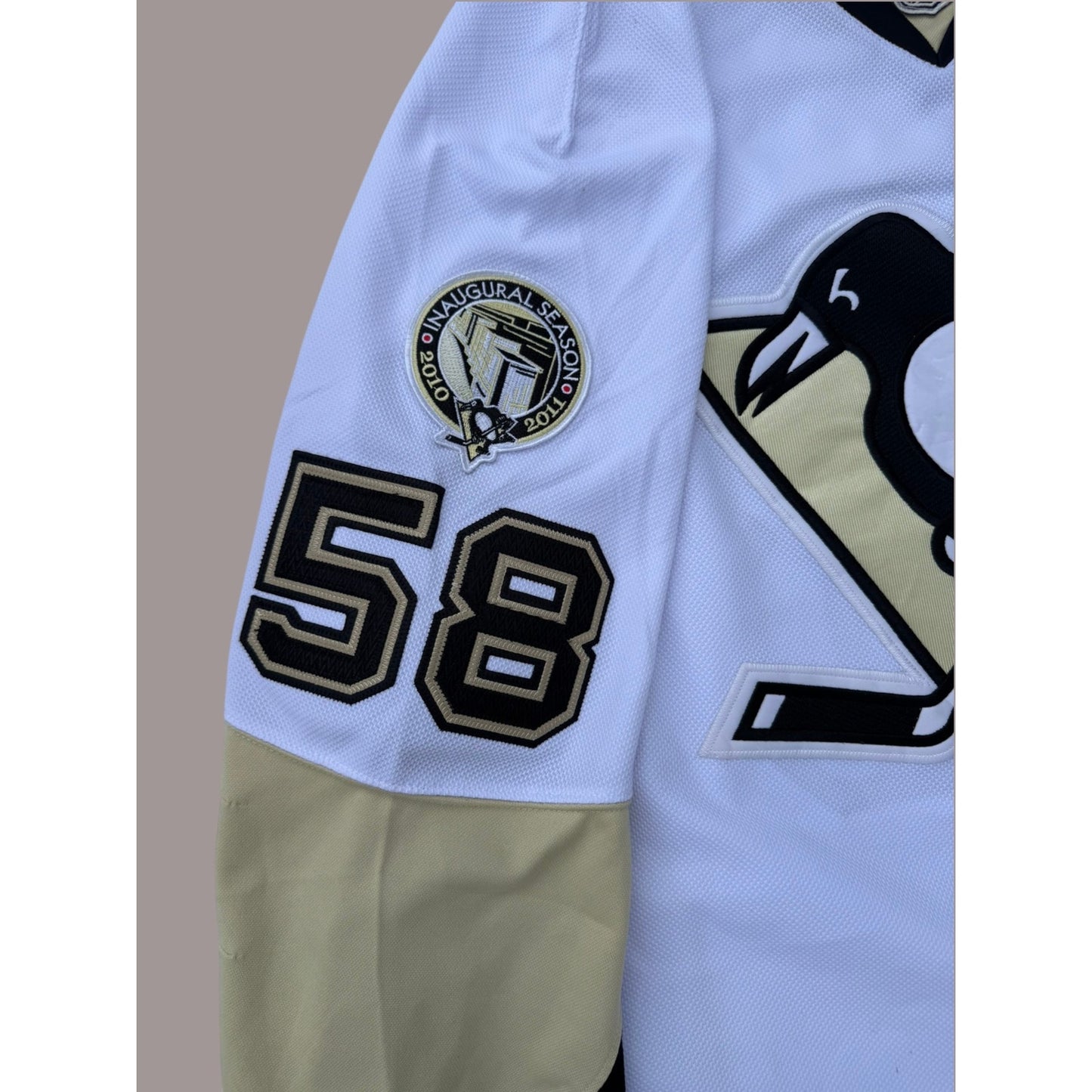 Pittsburgh Penguins #58 Reebok CCM Authentic Jersey  NHL White Made In Canada