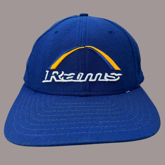 Vintage LA Rams New Era Snapback Hat Made USA NFL Script Logo Cap
